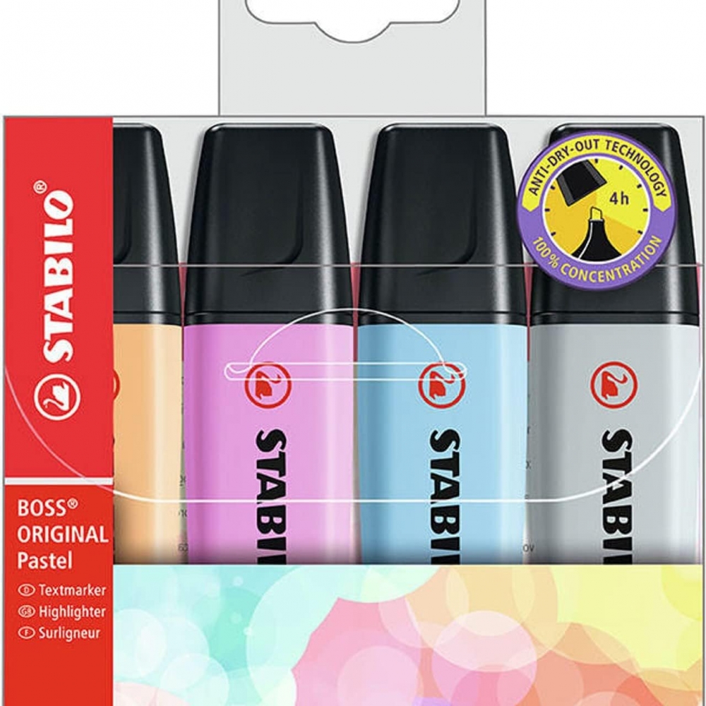 Set of text markers, Stabilo, Boss Pastel, 4 colors