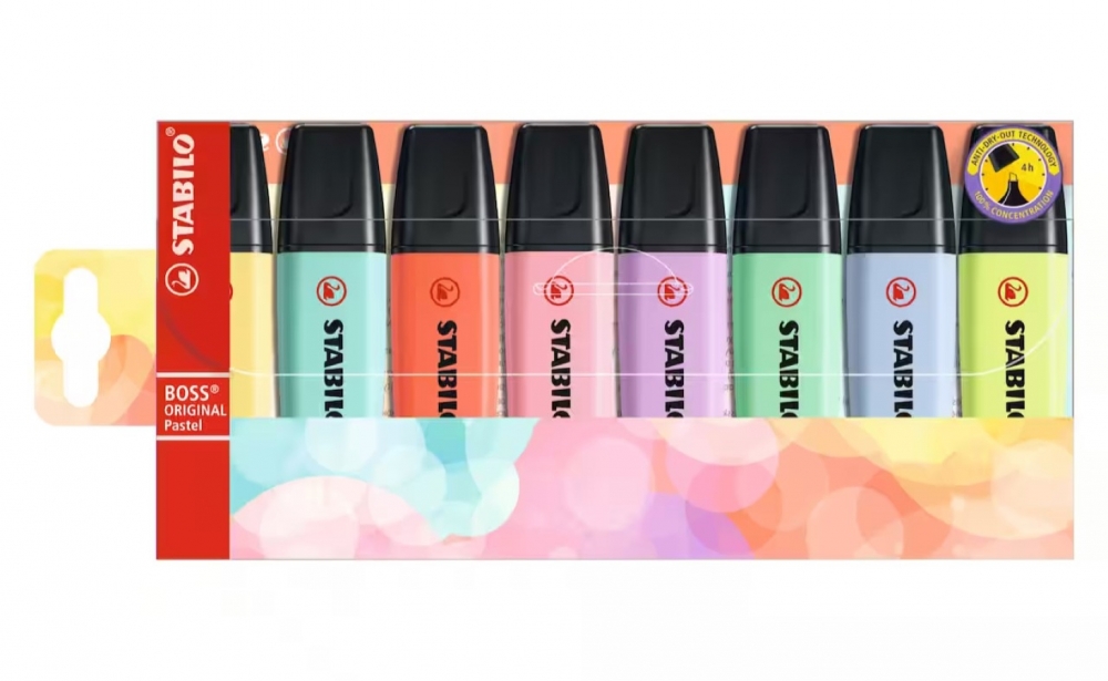 Set of text markers, Stabilo, Boss Original Pastel, 8 colors