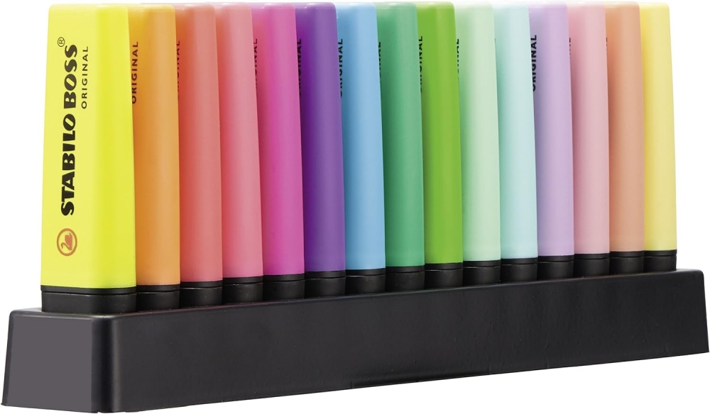 Set of text markers, Stabilo, Boss Original Deskset, 15 colors