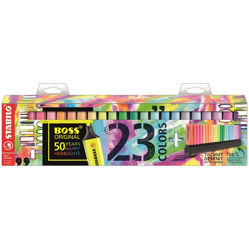 Set of text markers, Stabilo, Boss Original Deskset, 23 colors