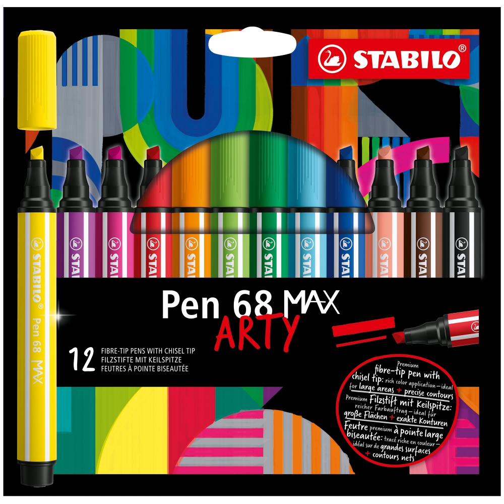 Set of felt-tip pens, Stabilo, Pen 68 Max Arty, 12 colors