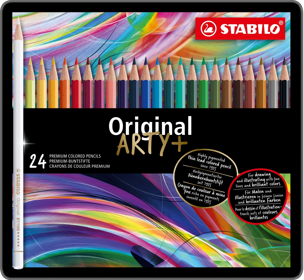 Set of colored pencils, Stabilo, Arty Original metal box, 24 colors
