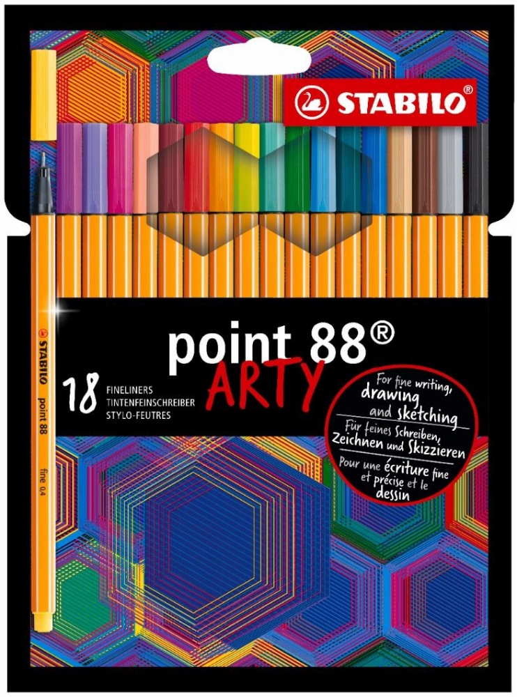 Ballpoint pen set, Stabilo, Point 88 Arty, 18 colors