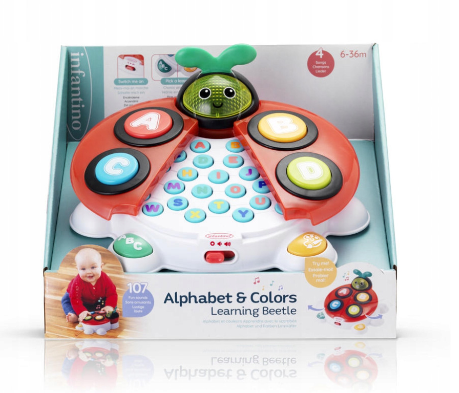 Interactive toy for the alphabet and colors, Infantino, Ladybug