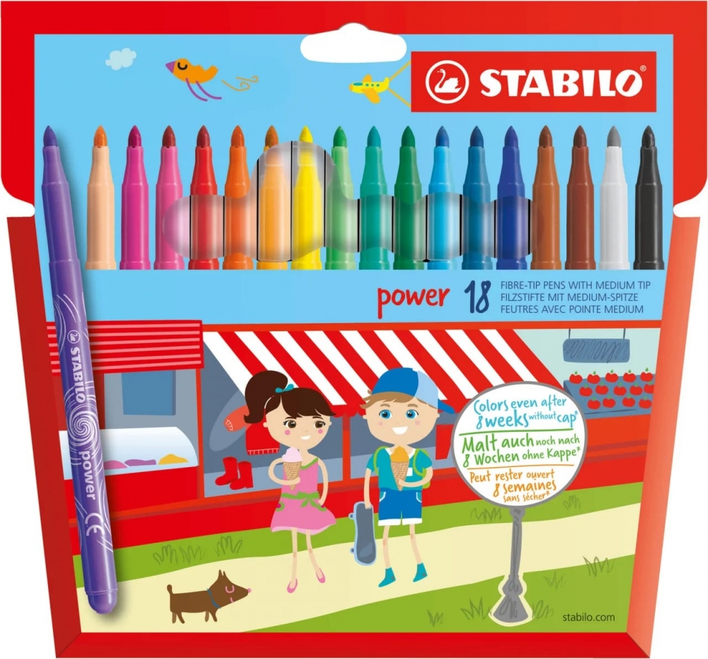 Marker set, Stabilo, Power, 18 colors