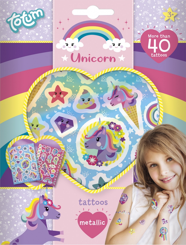 Set of temporary tattoos, Totum, Unicorn, 40 pieces