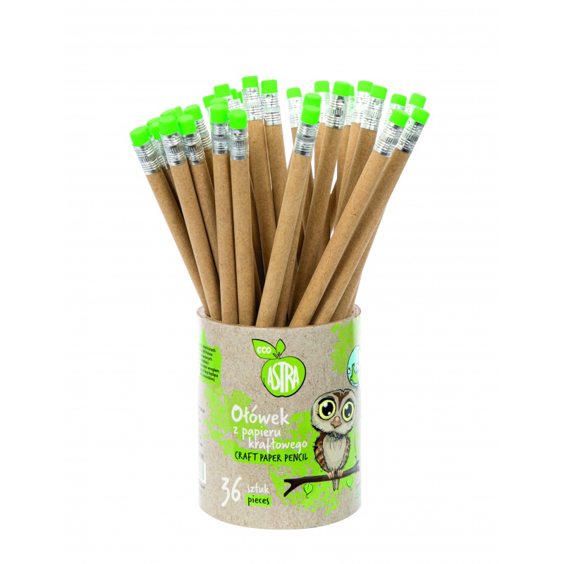 Pencil with eraser, Astra ECO, HB, 1 pc