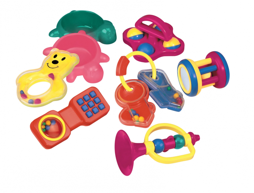 Baby rattle set, Battat, 8 pieces