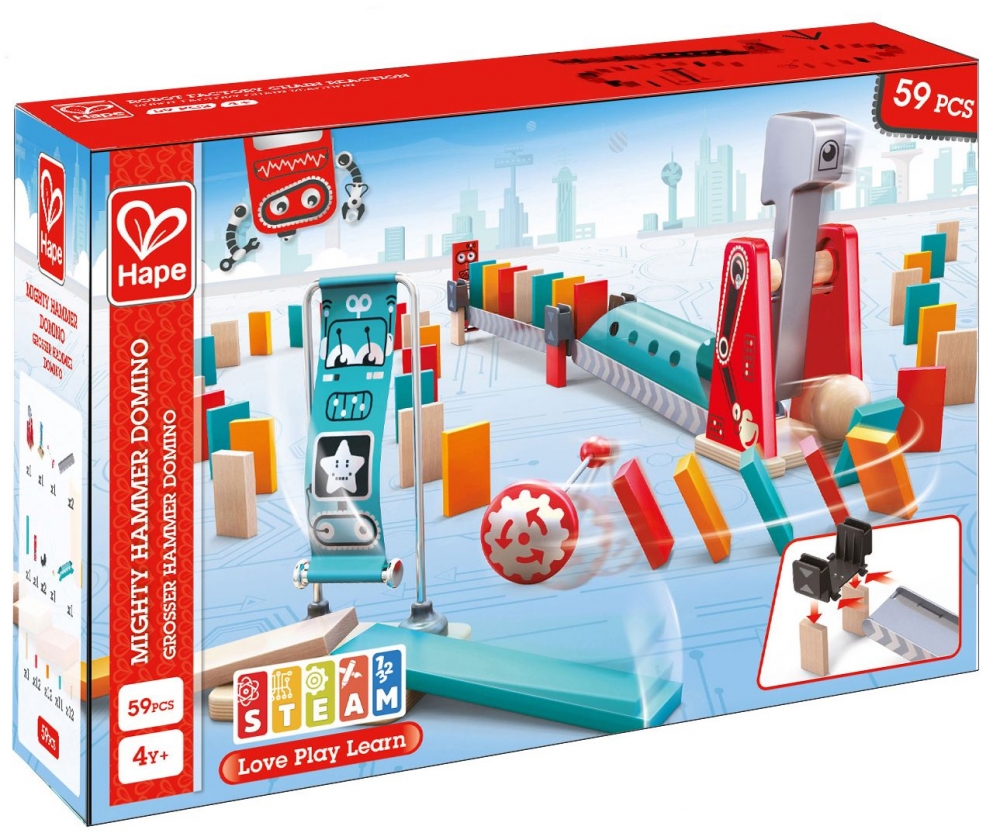 Wooden game set, Hape, Domino, Power hit, 59 pieces