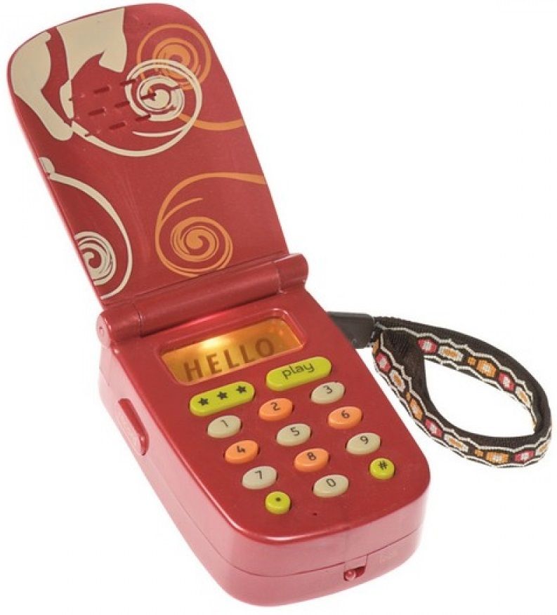 Interactive toy, Battat, Phone with sound and light, Red