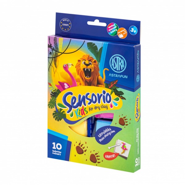 Set of self-hardening clay (quick drying), Astra, Sensorio Kids Jungle, 10 colors