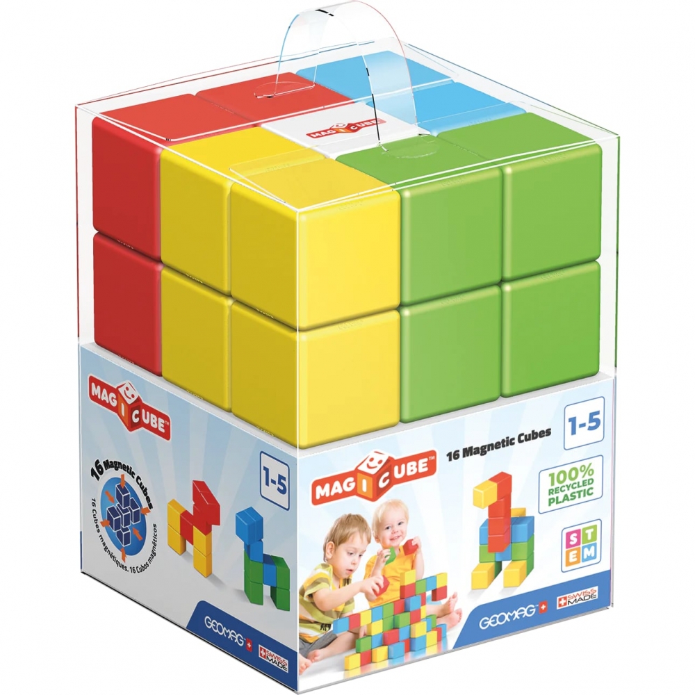 Magnetic constructor, Geomag, Magicube, Full Color, 16 parts