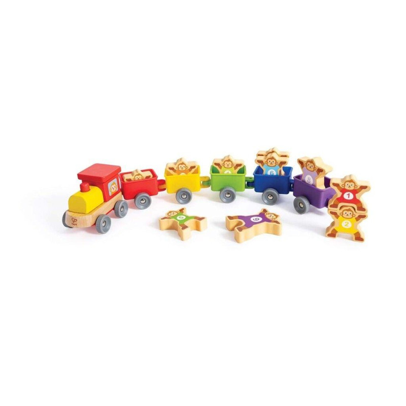 Children′s play set, Hape, Train with monkeys, 16 parts
