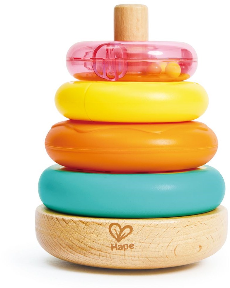 Wooden stacking toy, Hape, Donut, 5 pieces