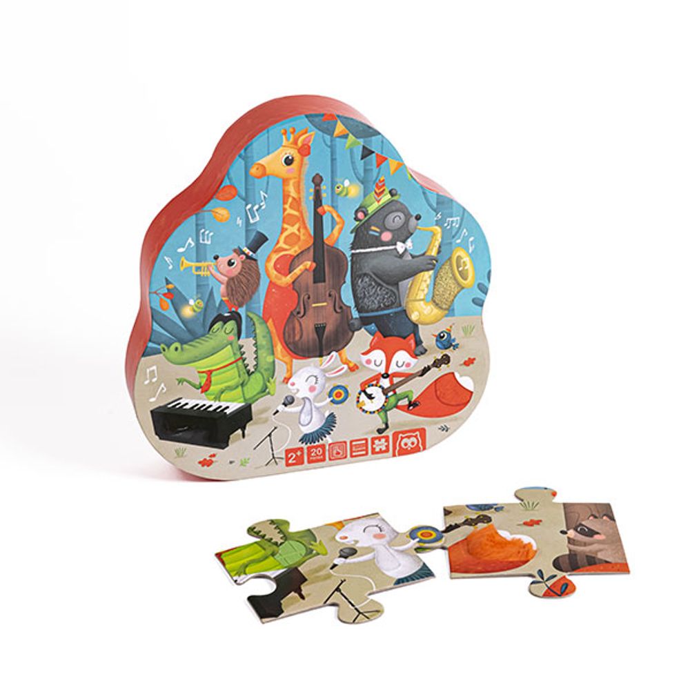 Tactile Puzzle, Eurekakids, Animal Jazz, 20 Pieces