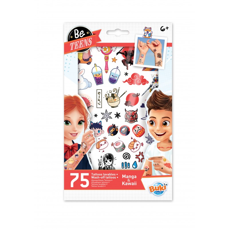 Temporary tattoo set Manga, Buki France