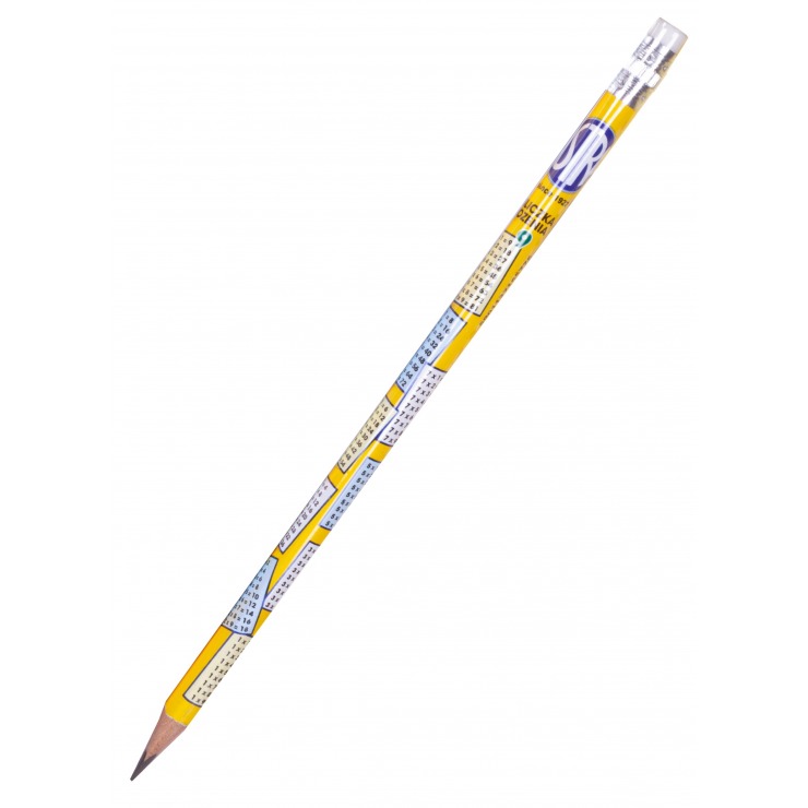 Pencil with eraser, Astra, HB with multiplication table