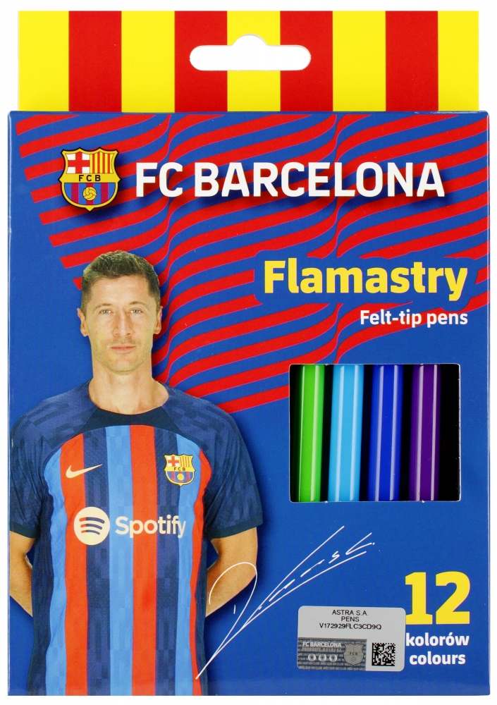 Set of markers, Astra, FC Barcelona, 12 colors
