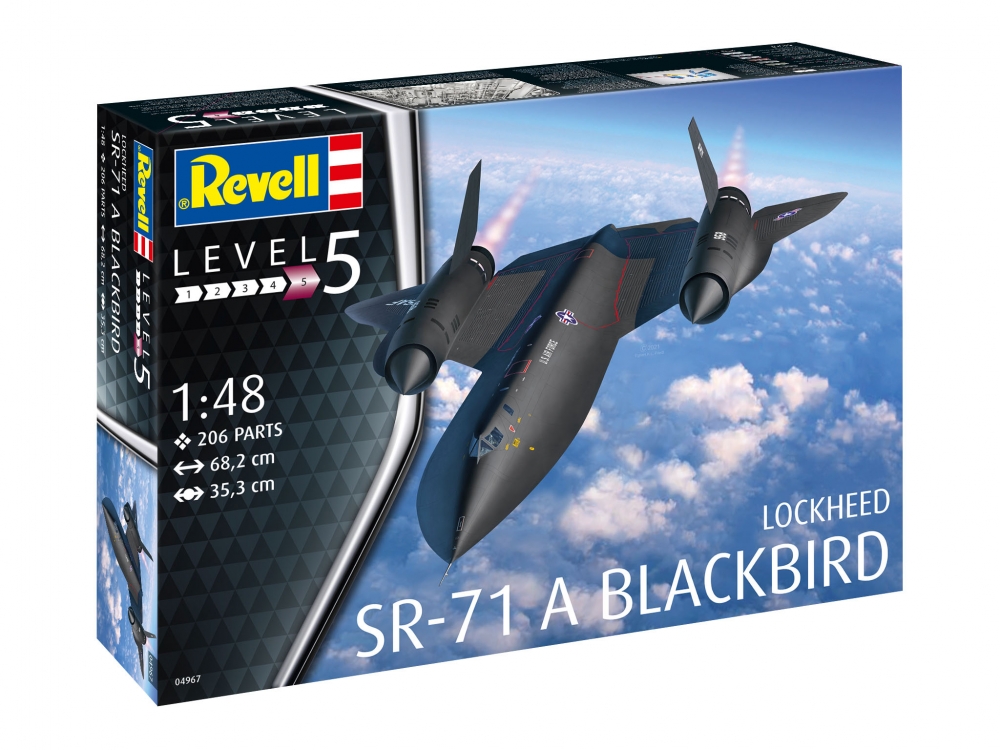 Revell Lockheed SR-71 A Blackbird Aircraft Model Kit, 206 Parts