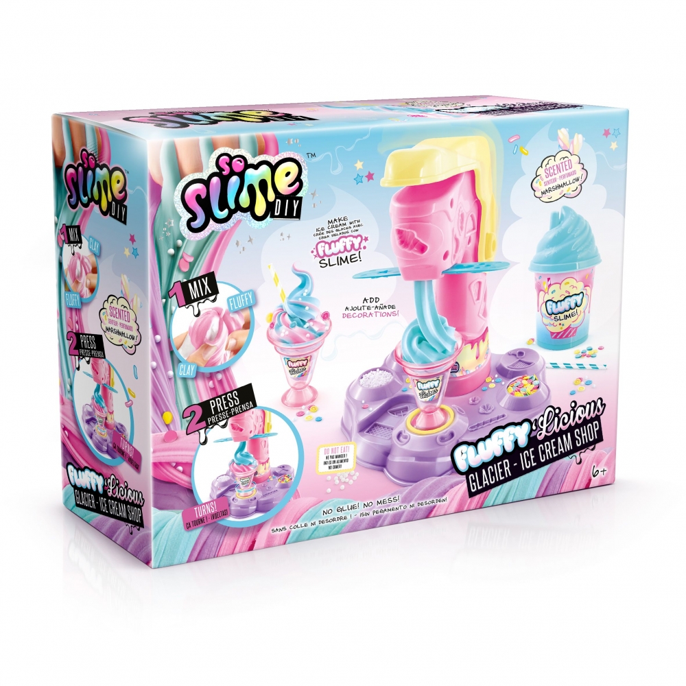 Creative Set, Canal Toys, Fluffy Ice Cream Machine, 14 Pieces, Multicolor