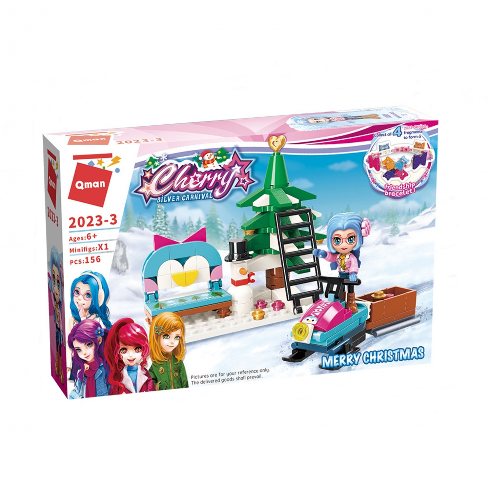 Constructor, Qman, Snow Fun, Merry Christmas, 156 pieces
