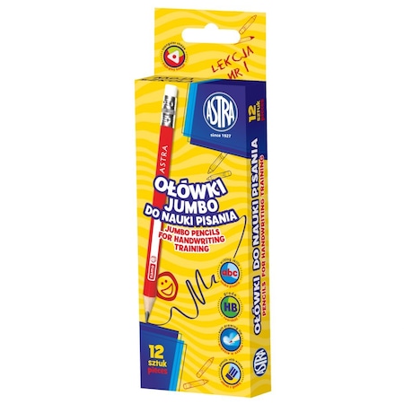 Pencil for teaching writing ASTRA - box of 12 pcs