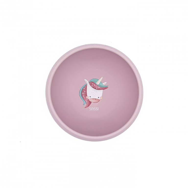 Silicone vacuum feeding bowl, Sassi, Unicorn