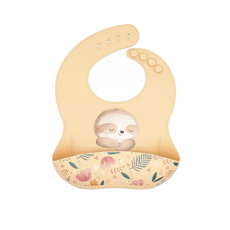 Silicone bib, Sassi, Sloth