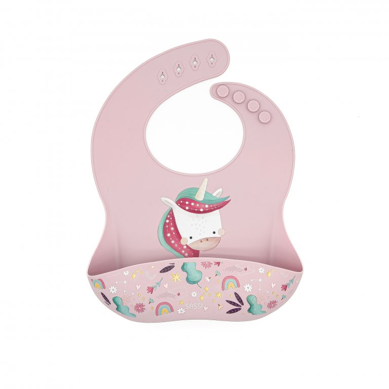Silicone bib, Sassi, Unicorn