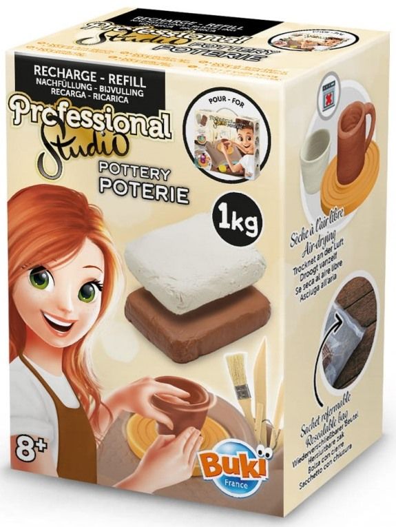 Set of clay, Buki, White and brown, 2 pieces