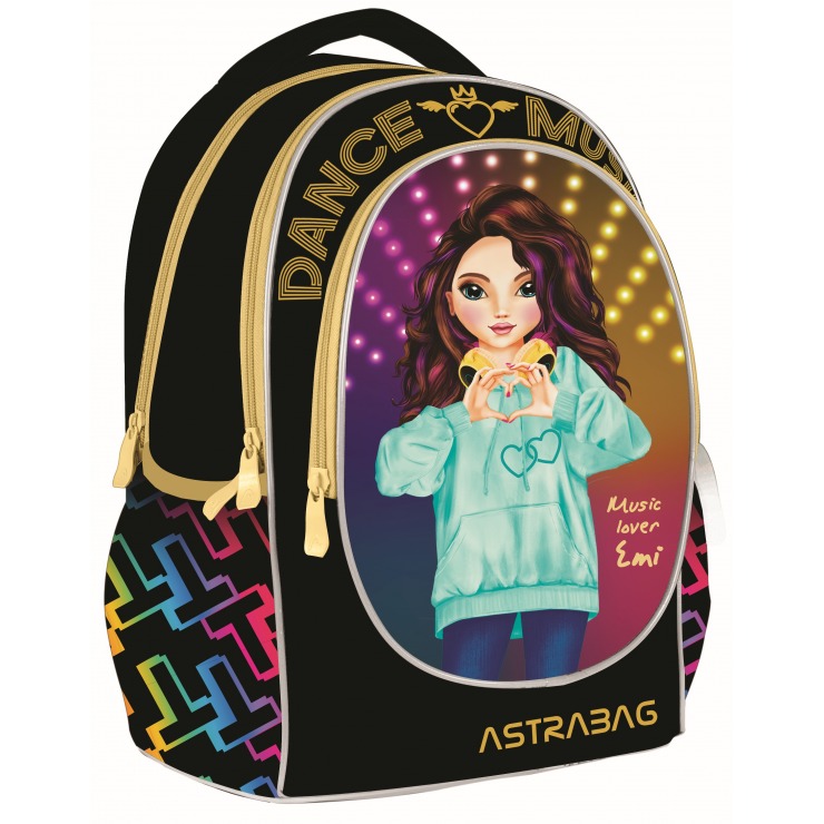 School Backpack, Astra, AB340, Lightweight Ergonomic, Top Teens, Amy, 40 x 32 x 17 cm, Multicolor