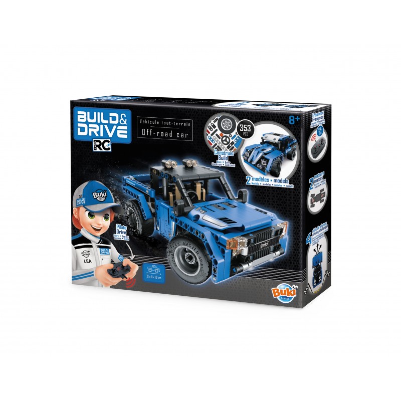 Constructor, Buki France, 2 in 1 Remote Control Car, 27 x 11 cm, 353 Pieces