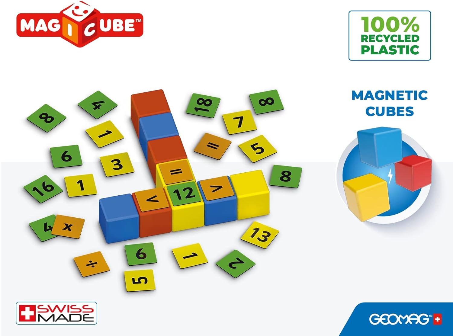 Math Magnetic Shape Magnetic Constructor, Geomag, Magicube, Math Building 256, 55 Pieces ᐉ ...
