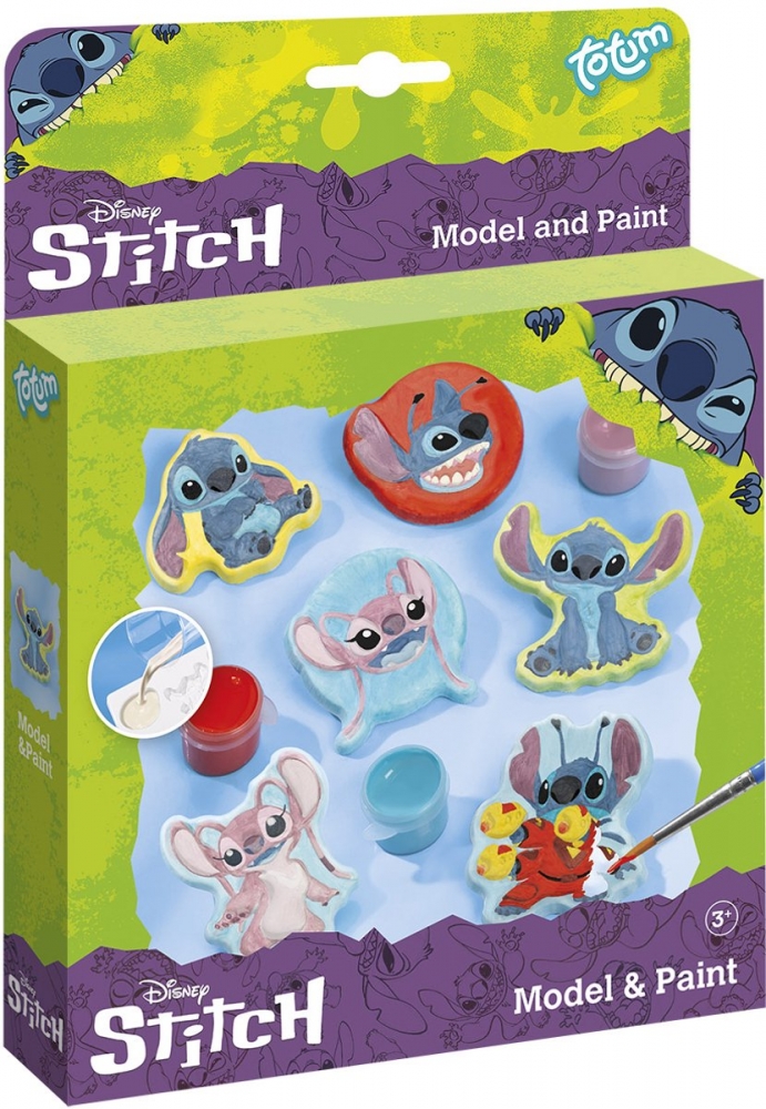 TM ESSENTIALS Kit Diamant Stitch Magnétique DIY – 6 Aimants + Porte-Clés – Plus De 800 Strass Colorés – Activité Créative Enfant Disney