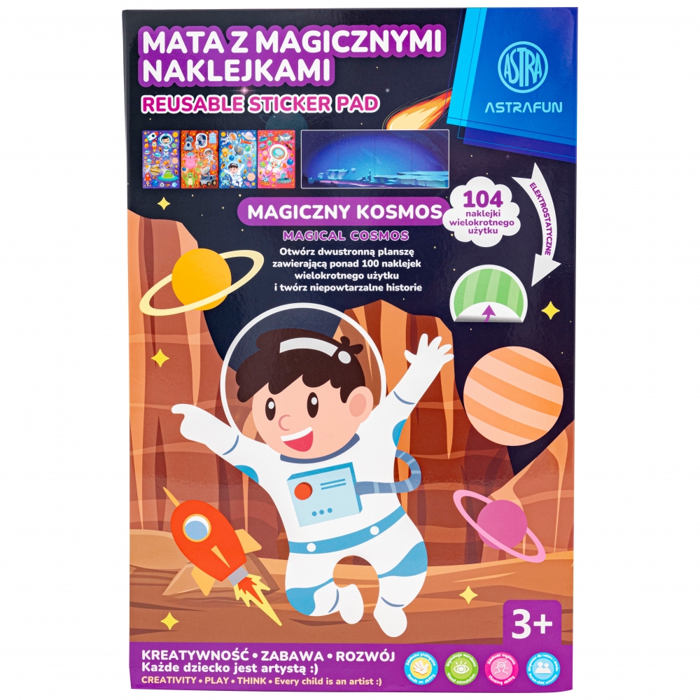 Творчески комплект, Astra, Голяма магическа подложка със стикери, 86×30 см