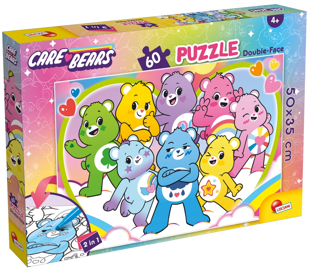 Пъзел, Lisciani, Care Bears, Двулицев пъзел, 60 части