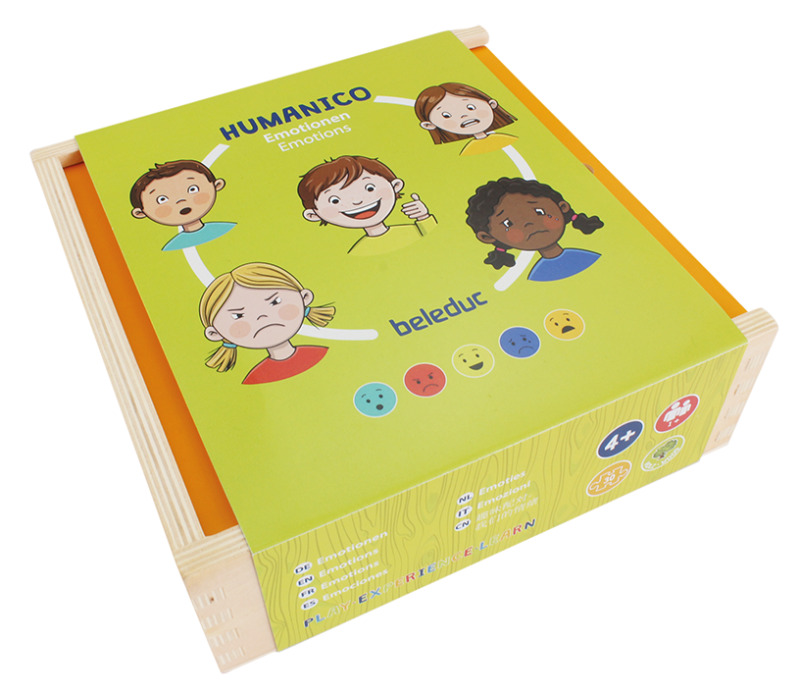 Дървена логическа игра с пъзел, Beleduc, Humanico, Емоции, 30 части