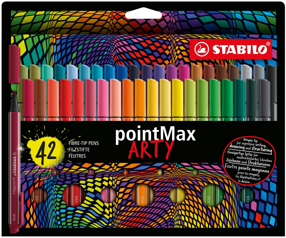 Комплект флумастери, Stabilo, Pen 68 Arty, pointMax, 42 цвята