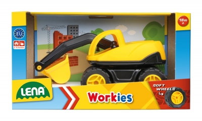 Toy cart, Lena, Excavator, Workies, 13 cm