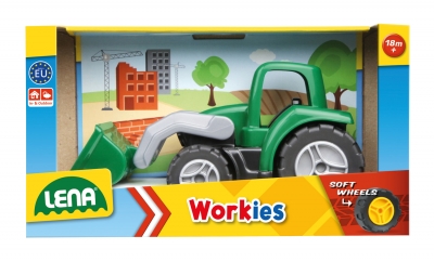 Play trolley, Lena, Tractor, Workies, 14 cm