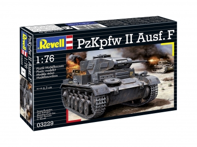 Prefab model, Revell, WWII German tank PzKpfw II Ausf. F, 61 parts