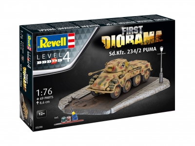 Prefab Model, Revell, Armored Car Sd.Kfz 234/2 Puma, Diorama Kit