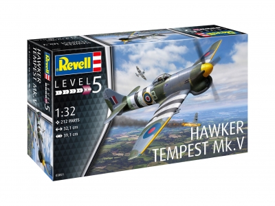 Machetă de asamblare, Revell, Hawker Tempest Mk.V Fighter, 212 piese