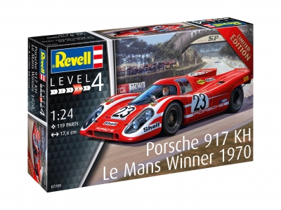 Model de asamblare, Revell, Porsche 917K, Campion Le Mans 1970, 119 piese