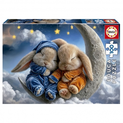 Puzzle, Educa, Sleeping Bunnies, 100 pieces