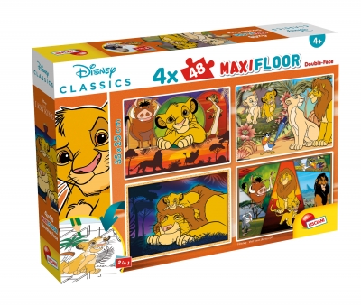 Puzzle, Lisciani, Regele Leu, Puzzle cu doua fete 4 x 48 piese