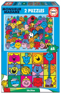 Puzzle, Educa, Monsieur Madame, 2 х 48 piese
