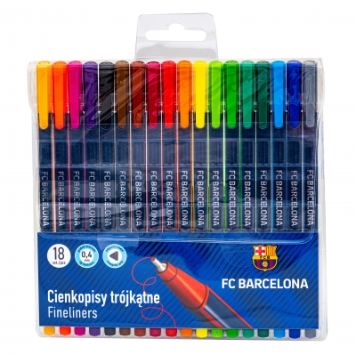 Set of triangular fineliners, Astra FC Barcelona, 0.4 mm, 12 colors