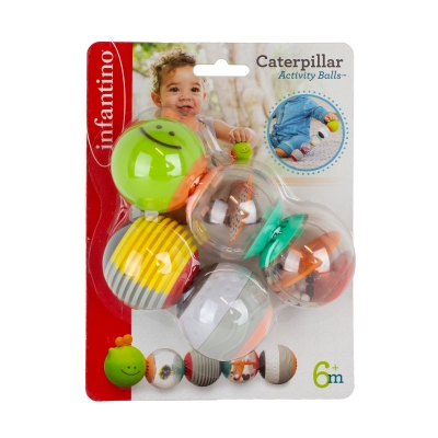 Set de mingi senzoriale de joaca, Infantino, Caterpillar