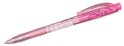 Ballpoint pen with mechanism, Stabilo, Liner F, Pink